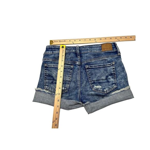 American Eagle Women’s Size 4 Vintagw Low Rise Micro Denim Shorts Stretchy Fit - Picture 3 of 4